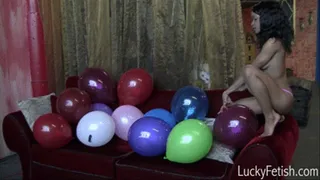 Shida Pops Balloons In A Tiny Blue Thong