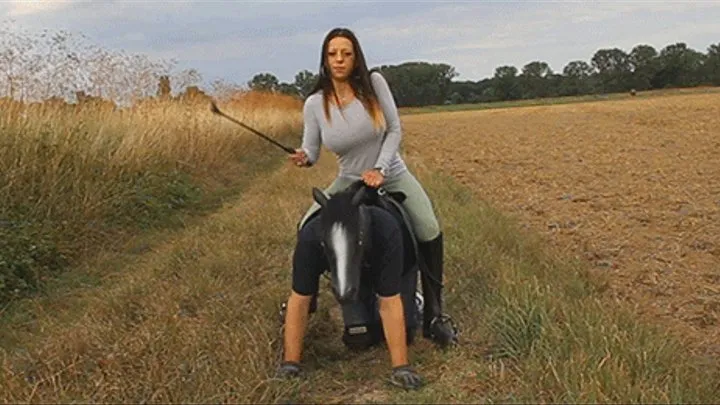 LADY JOY - FIRST 4 LEGGED RIDE on HUMAN HORSE