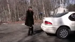 JACKIE PUSHING CAR