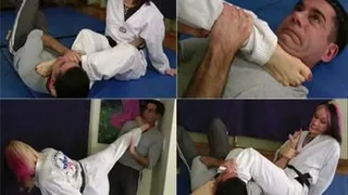 FAMOUS FEMALE EXECUTRIX ILLUSTRATES HOW TO USE HER FEET AS A WEAPON - CLIP 01