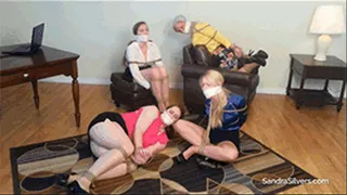 FOUR Captive MILF Secretaries, Each in a Different Bondage Position, Desperately Attempt Escape! #1 SD