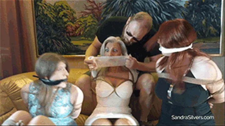 Three Curvy Captives Caught on a Cruise, Gagged in Gowns On-Screen! Escape Attempt! #1737