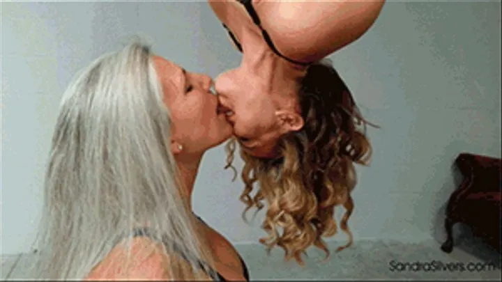 Sandra & Jackie Share Spider-man Kisses with Strapped & Suspended 1470