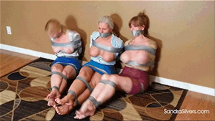 Barefoot Bondage for Three MILF Secretaries. 3 Pairs of Bound Feet in Your Face! #1984