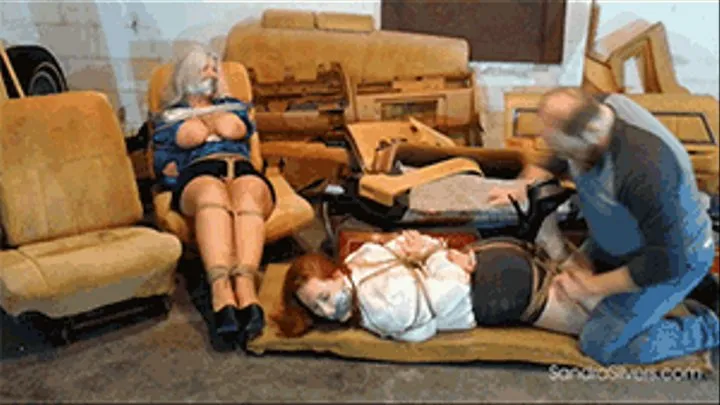 Hogtied Amazon Redhead Joins Captive Curvy MILF Secretary in the Auto Shop! #1894