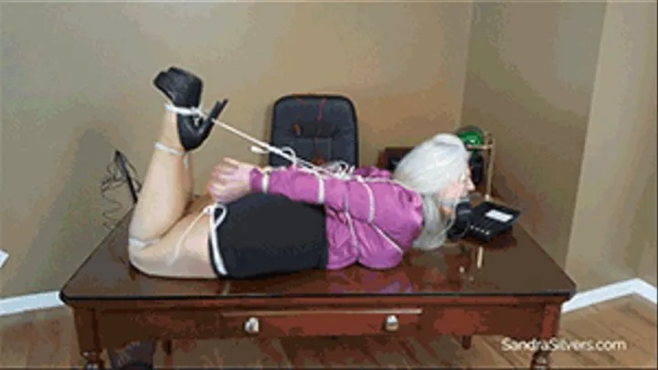 Buxom MILF LadyBoss Cruelly Bound and Gagged with Cat5 Cables, Gagged with Phone! #1822