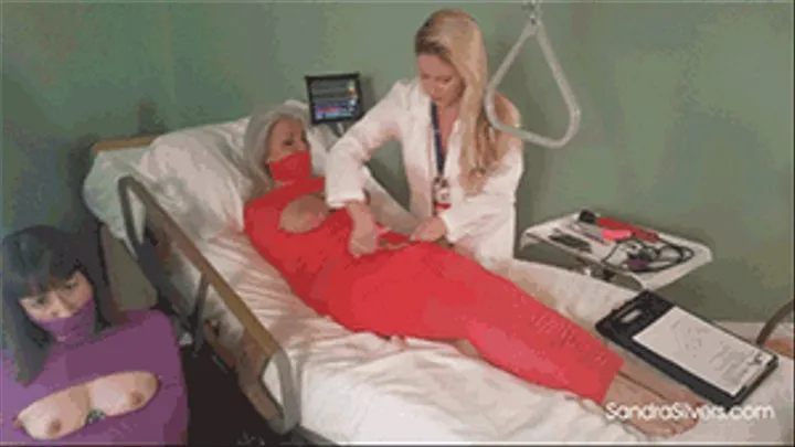 Nurse Lisa Gives Bondage Orgasm Therapy to Mummified MILF Sandra as 3 Mummified MILFs watch! 1863