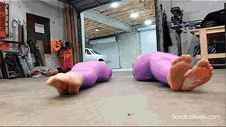 Two Mummified MILFs with exposed Bare Feet and Breasts, Struggle around the Warehouse PLUS Lingering Up-Close Views of their Toes, Soles & Tied Feet! #2098