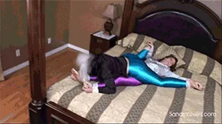 A Custom Video - Tickling Extravaganza with Two Spandex Disco Pants and Silk Blouse Girlfriends Tied Hands to Feet! #2089