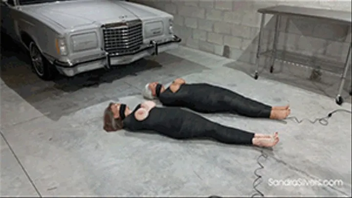 Two Buxom Mummified MILFs Endure Agonizing Bondage Orgasms in the Auto Shop! #2020