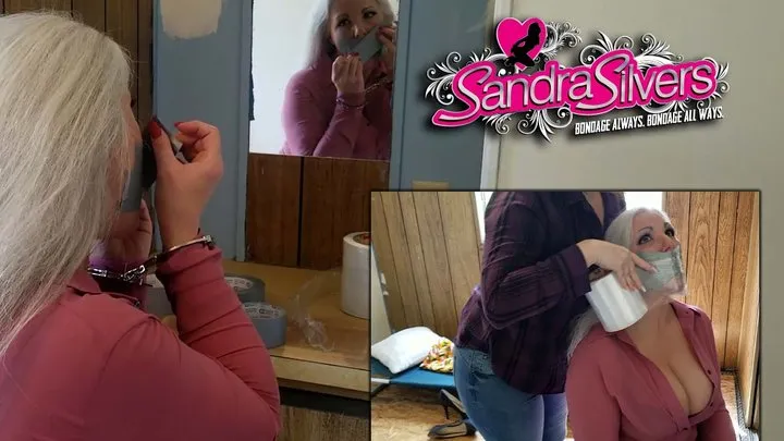 Stolen Secretary Sandra Silvers Self Gags - Gets Mouth & Hands Wrapped in Plastic as Punishment - A Stockholm Syndrome Bondage Fantasy! Video #2848 Mobile friendly