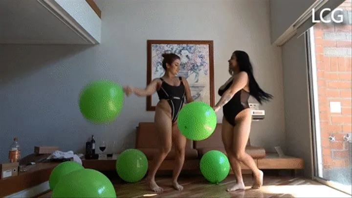 Ema And Penelope Dancing Crushing Balloons