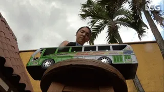 Ana Exterminates Bus In Patio