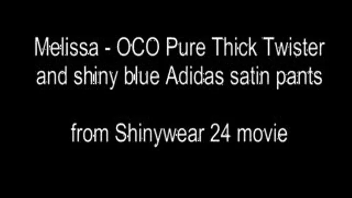 Shiny black Downjacket and blue adidas satin pants