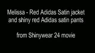 Red Adidas Satin jacket and red Adidas satin pants