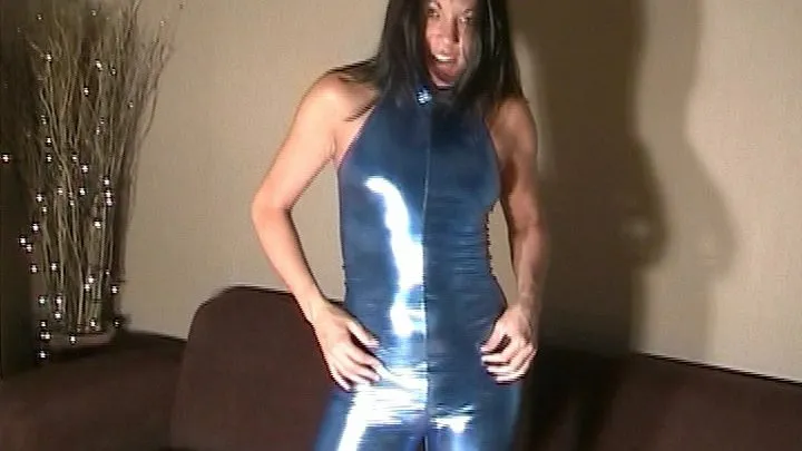 Metallic Wetlook Unitard