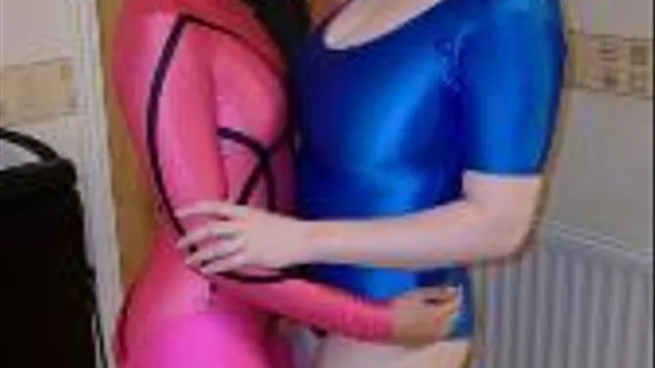 Pink & Blue Leotards Spandex Lesbians 2 Full Scene