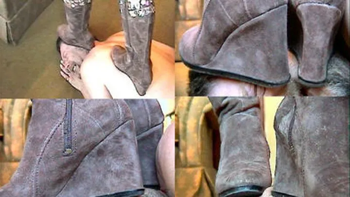 brown wedge boots