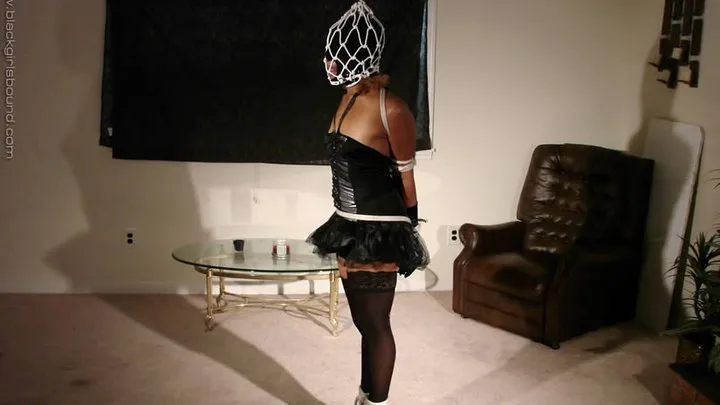 Aether-BGBv63 - Gagged and Bound in Stockings & Heels with Head in a Net