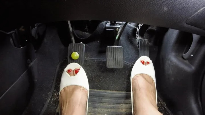 Squished on her pedals