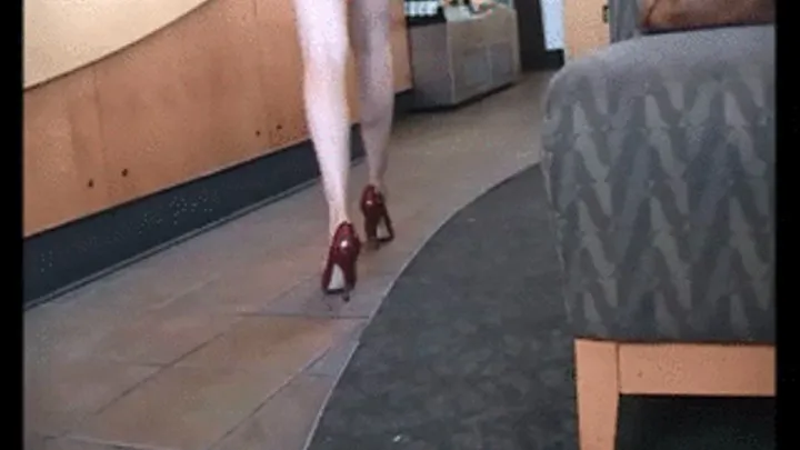 Red high heels barelegged @ Starbucks ~ Special Edit 1