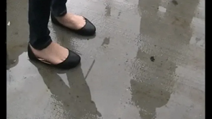 BEST OF 2013: Waiting in line in the rain ~ Black flats barefoot Full Clip