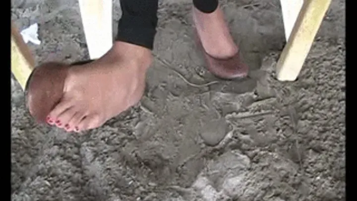 Brown flats barefoot in the sand at the beach ~ front