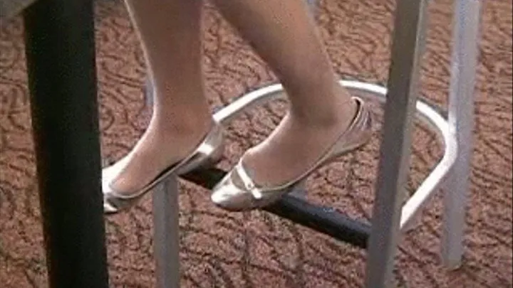 Silver flats on a barstool ~ Shoeplay