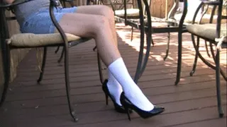 Black patent heels & white socks