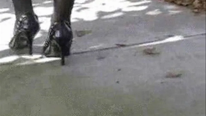 Stolen high heel & one shoe walk