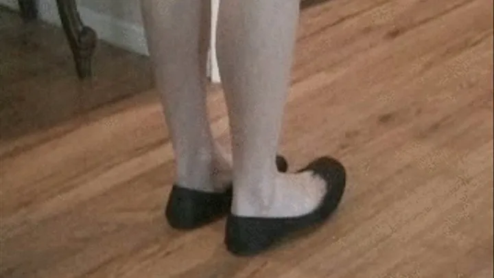 Bare feet on top of black flats ~ REQUEST