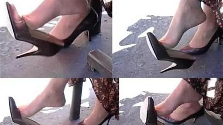 Spanish Leather high heels - Dangling at a cafe' table to jazz