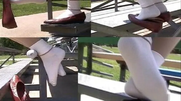 Vintage brown flats & bobby sox ~ Shoeplay in the bleachers and a stolen shoe