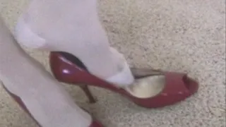 New red patent peep toe heels - Part 1 of 2