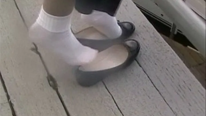 Black Ballerinas & white bobby socks