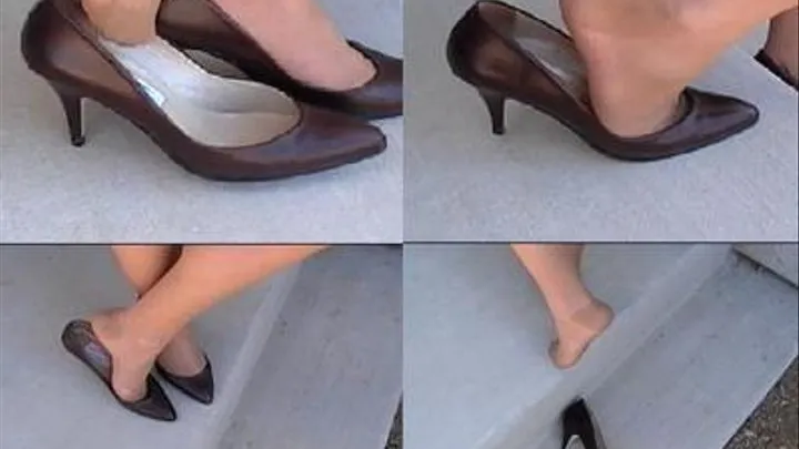 Spanish Leather high heels & RHT's - Dipping on concrete