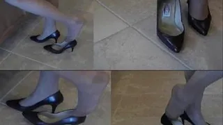 Spanish Leather high heels & RHT's - Shoeplay on tile