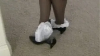 Black heels - Pedal pumping and socks