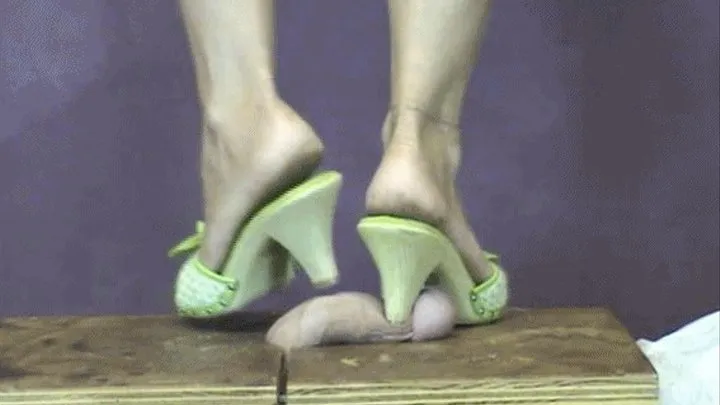 Dirty Feet in my Mean Green heels Stomping Crotch