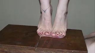 Barefoot cock trample
