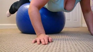 Tits ball press ups