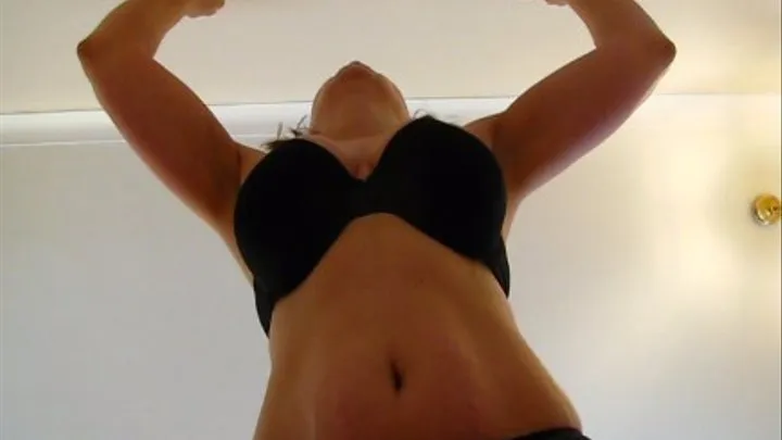 Low angle naked tit shaking