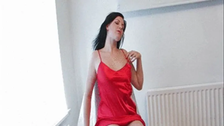 SSF Chloe J in a satin chemi having some satin loving fun