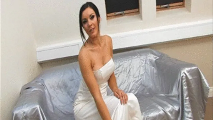 SSF Jen Morgan in a sexy white satin evening dress lovely the feeling of it