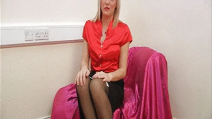 SSF 623 Jodie Ellen is dressed all in her sexy satin blouse and skirt. Watch how she enjoys wearing it all