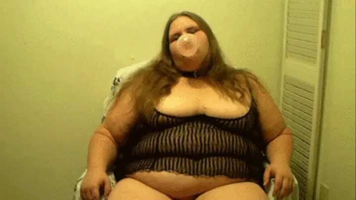 Blowing Bubblicious in Chair