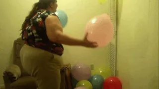 Fattie Crushes Balloons on John's Body