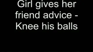 Knee his balls Jackie
