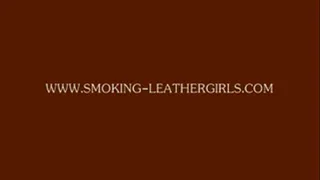 Theresa 5 - Leathergirl Smoking All Whites in a Car