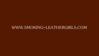 Vivian 13 - Leather Coat Lady Smoking